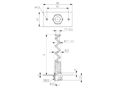 Ma�zeichnung Alre it SWK 2 100 Schutzwendel Laenge 100mm