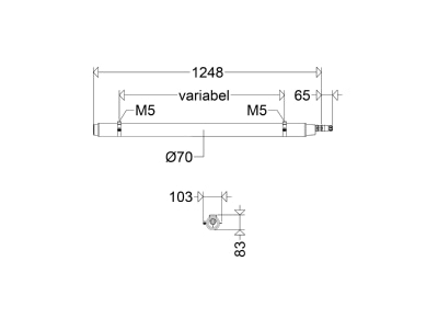 Dimensional drawing Schuch 107 12L42 XR Ceiling  wall luminaire