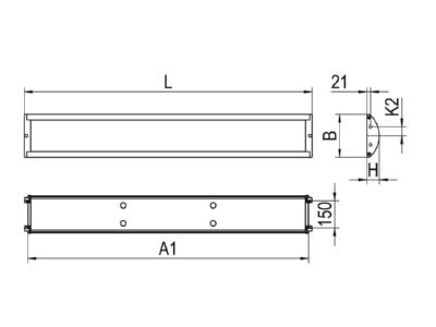 Dimensional drawing Ridi Leuchten SURVIVO 0622223  420 LED surface mounted light 4000K  SURVIVO0622223  420