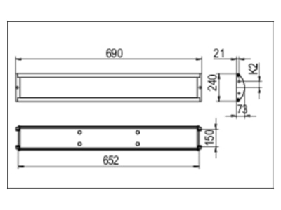 Dimensional drawing Ridi Leuchten SURVIVOR069  0632207 Ceiling  wall luminaire SURVIVOR069 0632207