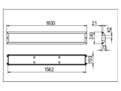 Dimensional drawing Ridi Leuchten SURVIVOR160  0632223 Ceiling  wall luminaire SURVIVOR160 0632223