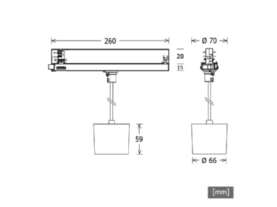 Dimensional drawing 2 LTS ORYOP1011093025DALsw Pendant luminaire 1x20W