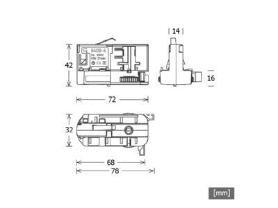 Dimensional drawing LTS ST Z LA 30 sw Luminaire connection adapter