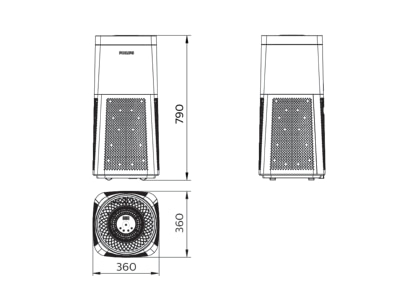 Mazeichnung Philips Licht UVCA200EU4PL L18WTUV Desinfektionsgeraet zur Luftdesinfektion 
