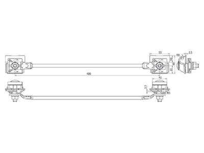 Dimensional drawing 1 DEHN 365 419 Bridgeover cord for lightning protection
