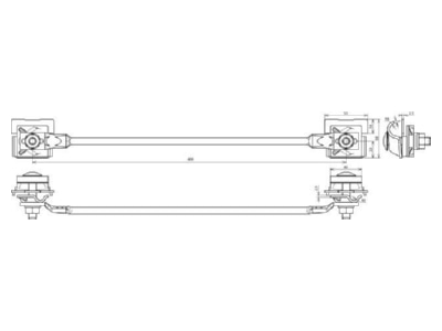 Dimensional drawing 2 DEHN 365 419 Bridgeover cord for lightning protection