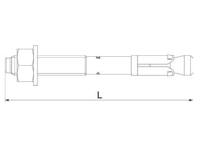 Mazeichnung 1 OBO BZ 8 10 21 75HCR Bolzenanker 8x75mm