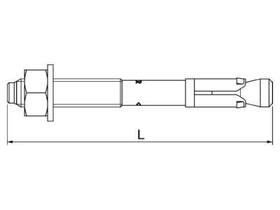 Mazeichnung 2 OBO BZ 8 10 21 75HCR Bolzenanker 8x75mm