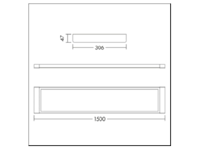 Dimensional drawing Zumtobel ROXY1500D5500840FLEX Ceiling  wall luminaire