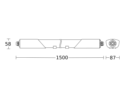 Dimensional drawing 2 Steinel RS PRO5150SC  058739 Ceiling  wall luminaire RS PRO5150SC 058739