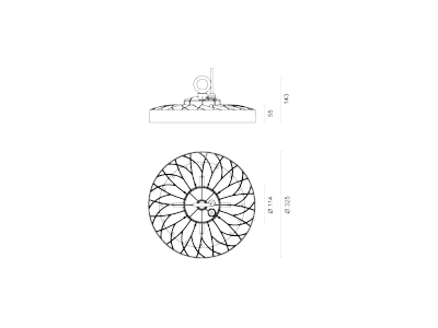 Dimensional drawing Lichtline 435011150069 High bay luminaire IP65