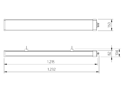 Dimensional drawing Lichtline 441240150162 Ceiling  wall luminaire LED exchangeable