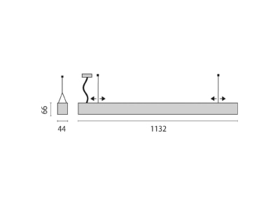 Dimensional drawing Performance in Light 3113765 Pendant luminaire 1x37W LED exchangeable

