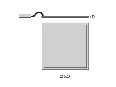 Dimensional drawing Performance in Light PLATO625ILQ  3114722 Ceiling  wall luminaire 1x23   37W PLATO625ILQ 3114722
