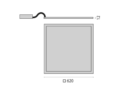 Dimensional drawing Performance in Light PLATO625ILQ  3114723 Ceiling  wall luminaire 1x23   37W PLATO625ILQ 3114723
