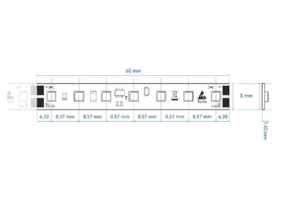 Mazeichnung Barthelme 50415633 LED Streifen 5 04m 24V 3000 K