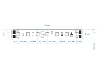 Dimensional drawing Barthelme 50415634 Light ribbon  hose  strip 24V white