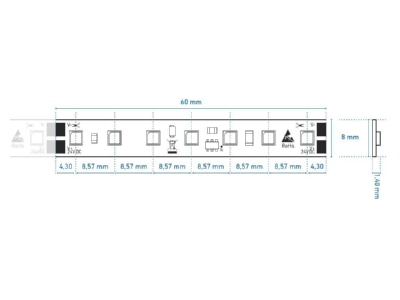 Dimensional drawing Barthelme 50415815 Light ribbon  hose  strip 24V white