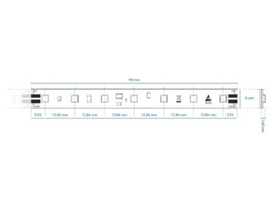 Dimensional drawing Barthelme 50415928 Light ribbon  hose  strip 24V white