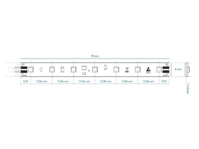 Dimensional drawing Barthelme 50416033 Light ribbon  hose  strip 24V white