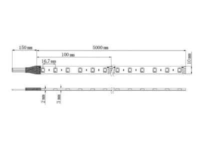 Dimensional drawing Barthelme 51540831 Light ribbon  hose  strip 24V RGB