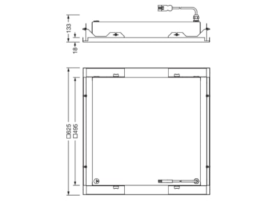 Dimensional drawing Siteco 51FR427A433A Batten luminaire LED not exchangeable