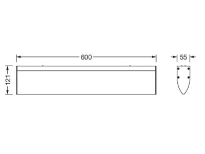 Dimensional drawing Siteco 51FR527D424A Batten luminaire LED not exchangeable