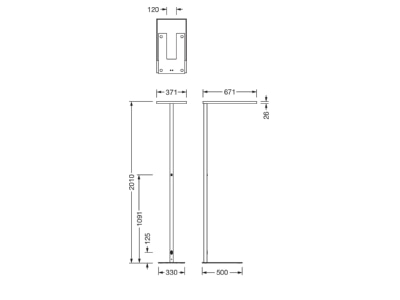 Dimensional drawing Siteco 51MX53SG4DW Floor lamp LED not exchangeable white