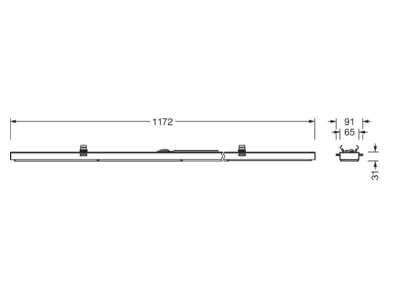Dimensional drawing Siteco 51RE12MA66B Gear tray for light line system
