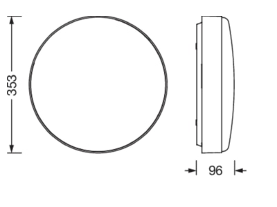 Dimensional drawing Siteco 51WC10DA32A Ceiling  wall luminaire