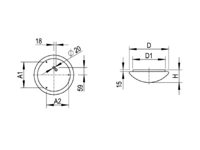 Dimensional drawing Ridi Leuchten RUFO ECO 320 1800840 Ceiling  wall luminaire 2x6W