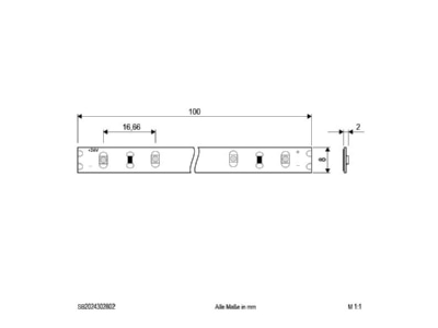 Dimensional drawing EVN SB2024302802 Light ribbon  hose  strip
