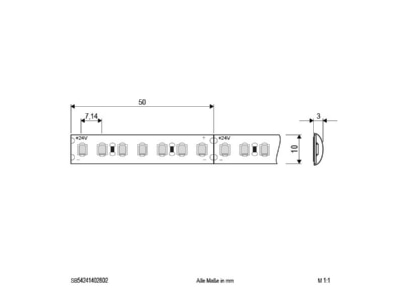 Dimensional drawing EVN SB54241402802 Light ribbon  hose  strip
