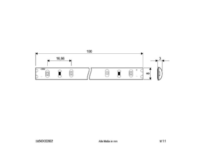 Dimensional drawing EVN SB5424302802 Light ribbon  hose  strip
