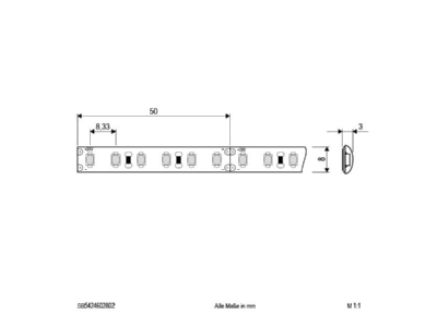 Dimensional drawing EVN SB5424602802 Light ribbon  hose  strip

