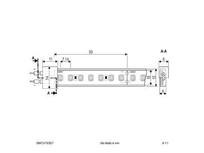 Dimensional drawing EVN SB6724702827 Light ribbon  hose  strip

