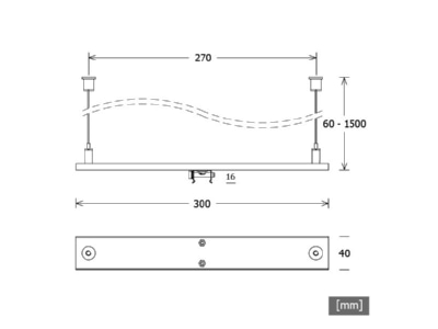Dimensional drawing LTS ST A S28sw Suspension cable for luminaires