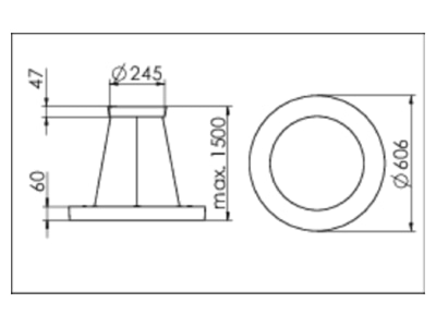 Dimensional drawing Ridi Leuchten IRIS L PS11000 840ND Pendant luminaire LED exchangeable