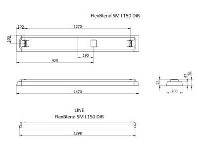 Dimensional drawing Philips Licht SM340C 45S  18241700 Ceiling  wall luminaire SM340C 45S 18241700