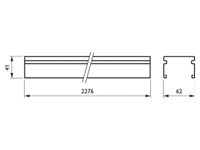 Mazeichnung Signify PLS LL523T4x2 5 42525599 Tragschiene 13pol  2276mm  silber LL523T4x2 542525599