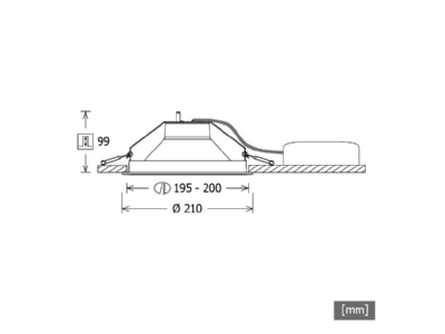 Dimensional drawing LTS LEWYM 101 840 DALIsw Downlight spot floodlight