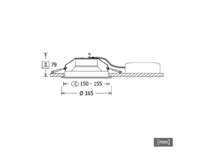 Mazeichnung LTS LEWYS 101 830 DALIsw LED Downlight 830  DALI  schwarz