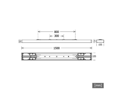Dimensional drawing LTS MILAA104 1500830ORsw Ceiling  wall luminaire