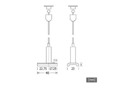 Dimensional drawing LTS NEOAS 9500KIT13 3000 Suspension cable for luminaires