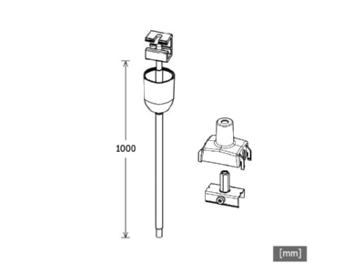 Dimensional drawing LTS ST AP 19 S 9000 P3ws Pipe pendulum suspension for luminaires