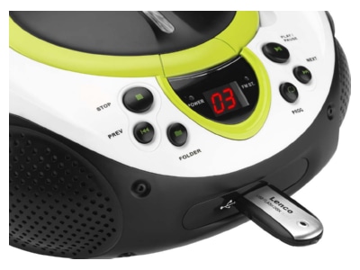 Product image detailed view Lenco SCD 38 USB green Portable radio recorder FM AM MP3