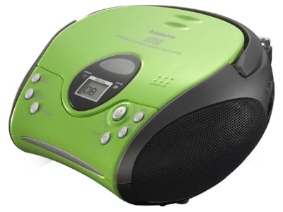 Product image slanted Lenco SCD 24 green black Portable radio recorder