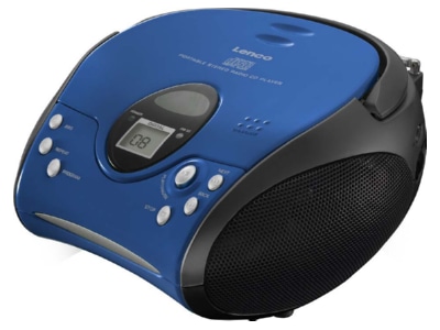 Ansicht schrg Lenco SCD 24 blue black UKW Radio m CD stereo blau schwarz