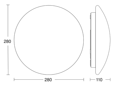 Dimensional drawing 1 Steinel RS PROLEDP1SLNWV3 Ceiling  wall luminaire
