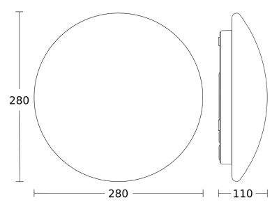 Dimensional drawing 2 Steinel RS PROLEDP1SLWWV3 Ceiling  wall luminaire